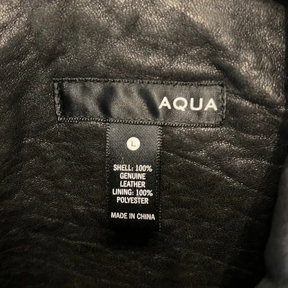 Glee Aqua Black leather emoji motor jacket Sz L - Picture 2 of 8